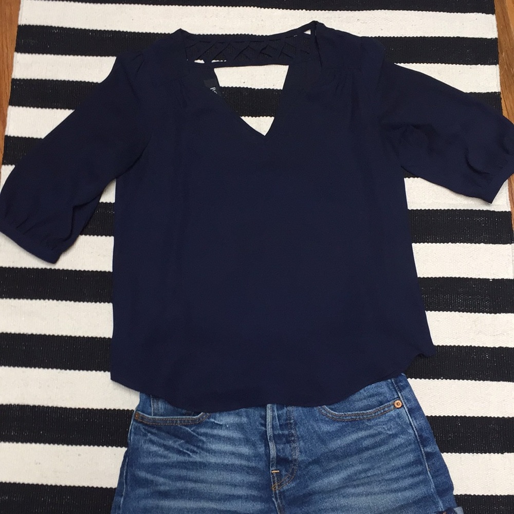 Navy Dress Top with Cute Detailing from Macy’s